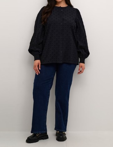 
						Camasa Kaffe Curve, negru