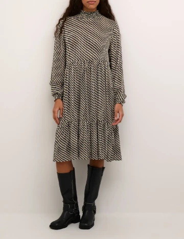 Rochie medie Kaffe, alb/negru