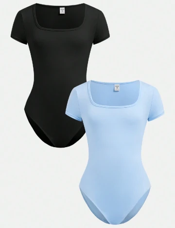 Set body 2 bucati Shein Kids, albastru/negru Albastru