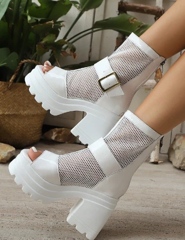 Botine SHEIN, alb