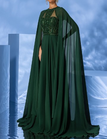 Rochie lunga Giffniseti, verde inchis
