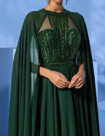 Rochie lunga Giffniseti, verde inchis
