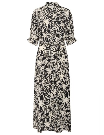 Rochie lunga Kaffe, alb/negru