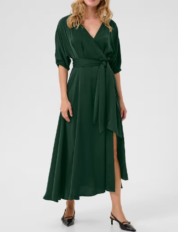 
						Rochie lunga Cream, verde