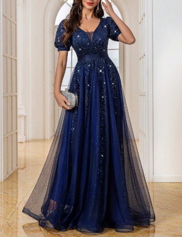 
						Rochie lunga Miusol, albastru