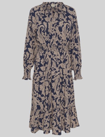 Rochie medie Cream, bej/bleumarin