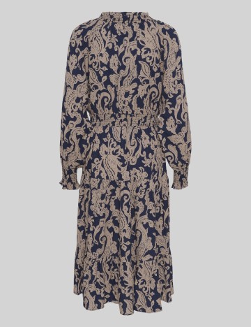 Rochie medie Cream, bej/bleumarin