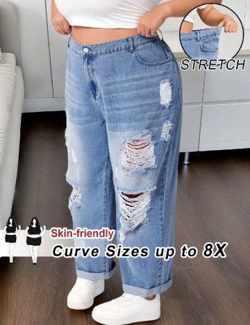 
						Blugi SHEIN CURVE, albastru