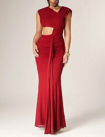 Rochie lunga Silquee, visiniu