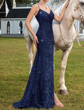 Rochie lunga ADYCE, bleumarin