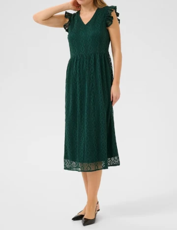 Rochie medie Cream, verde