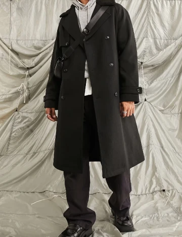 Palton ASOS, negru Negru