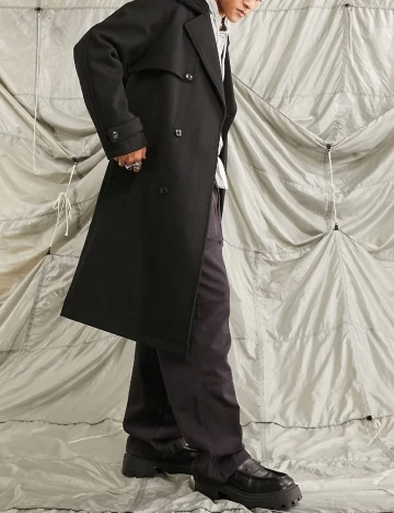 Palton ASOS, negru Negru