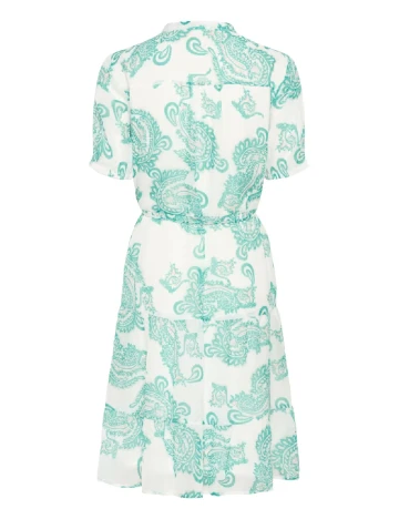Rochie scurta Cream, alb/verde