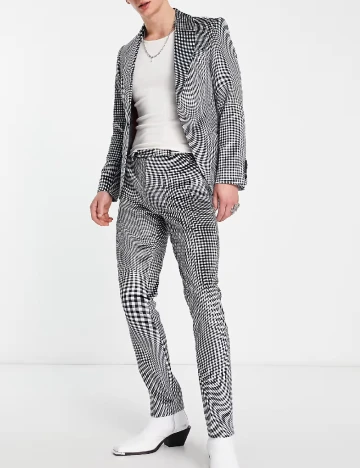 Sacou TWISTED TAILOR, alb/negru Negru