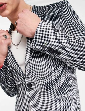 Sacou TWISTED TAILOR, alb/negru Negru