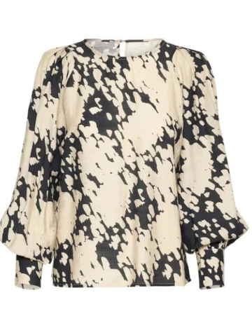 Bluza Kaffe, crem/negru