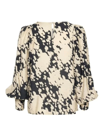 Bluza Kaffe, crem/negru
