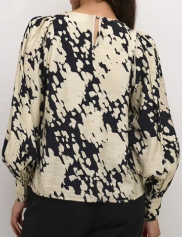 Bluza Kaffe, crem/negru