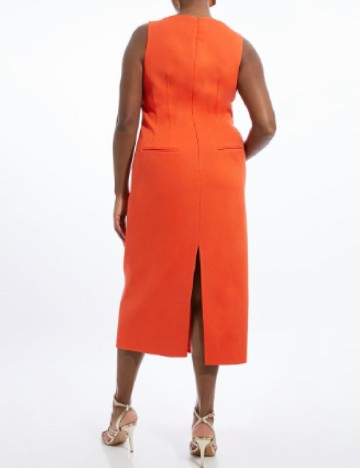 Rochie medie Karen Millen Plus Size, portocaliu