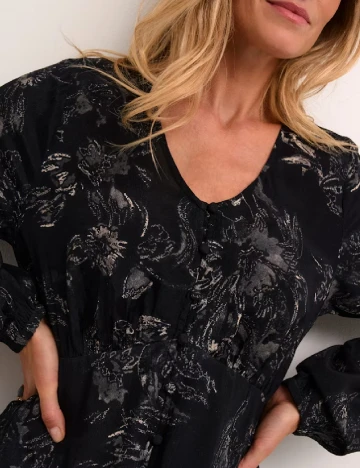 Rochie lunga Cream, negru
