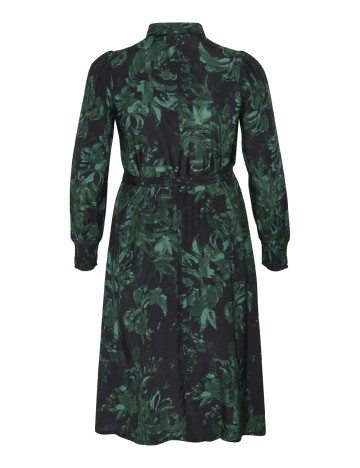 Rochie medie Kaffe Curve, negru/verde
