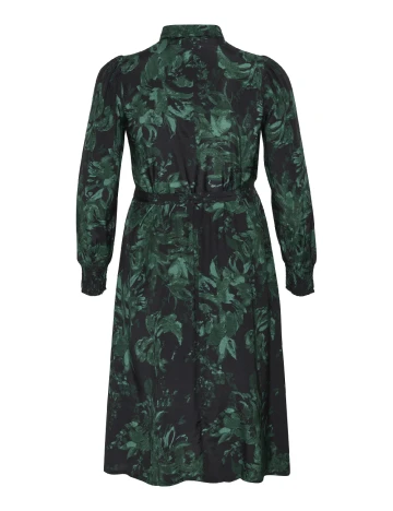 Rochie medie Kaffe Curve, negru/verde