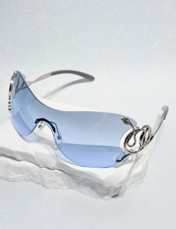
						Ochelari de soare SHEIN, gri/albastru