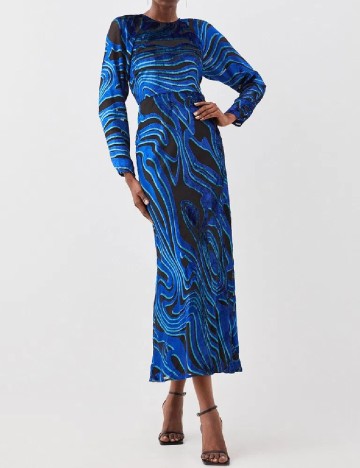 
						Rochie lunga Karen Millen, albastru