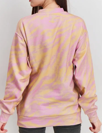 Bluza Crooked Tongues, roz/galben
