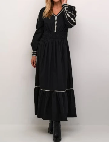 Rochie lunga Cream, negru
