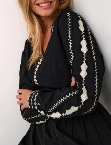 Rochie lunga Cream, negru