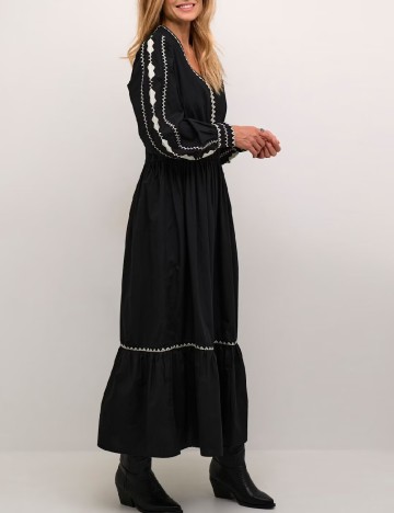 Rochie lunga Cream, negru