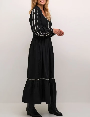 Rochie lunga Cream, negru