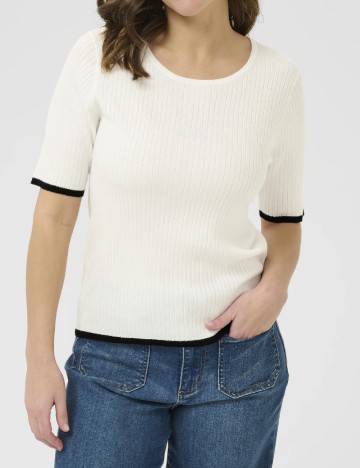 
						Tricou Kaffe, alb/negru