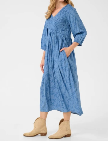 Rochie medie Cream, albastru
