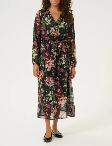 Rochie medie Cream, floral print Floral print