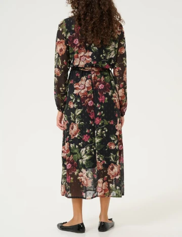 Rochie medie Cream, floral print Floral print