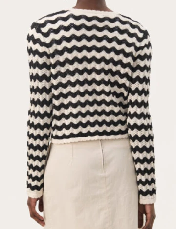 Bluza Part Two, crem/negru