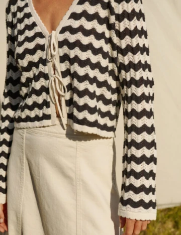 Bluza Part Two, crem/negru