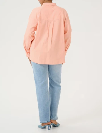 Camasa Oversize Kaffe Curve, piersica Portocaliu