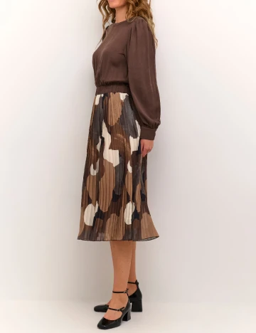 Rochie medie Culture, maro