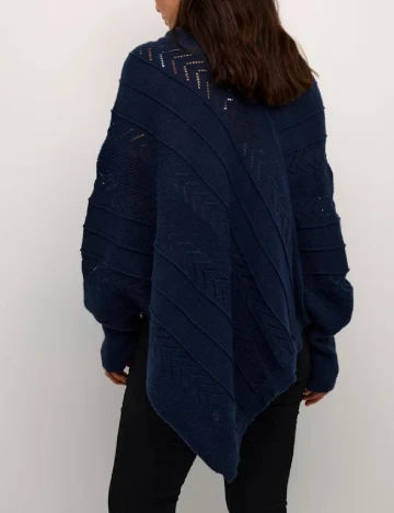Poncho Cream, bleumarin Albastru