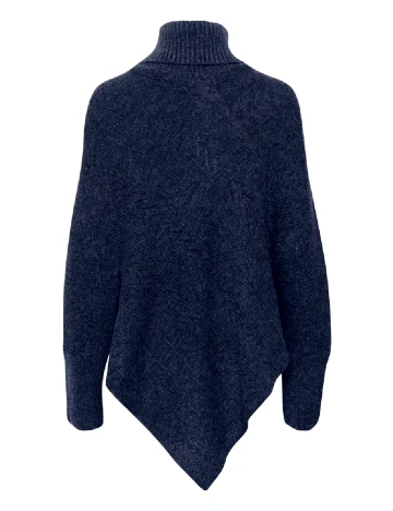 Poncho Cream, bleumarin Albastru