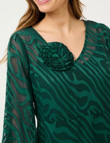 Rochie medie Cream, verde
