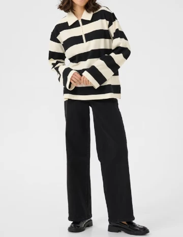 Bluza Kaffe, ecru/negru