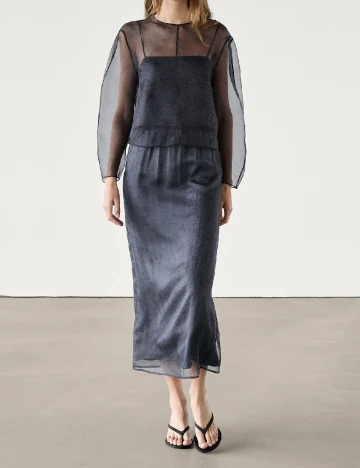 Fusta Massimo Dutti, bleumarin