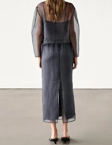 Fusta Massimo Dutti, bleumarin