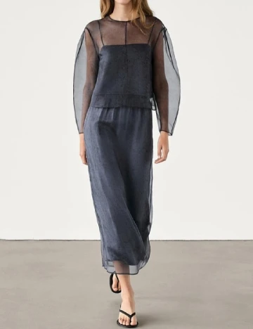 Fusta Massimo Dutti, bleumarin