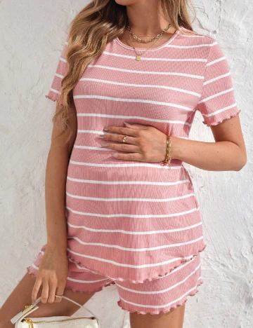 Pijama SHEIN Maternity, roz Roz